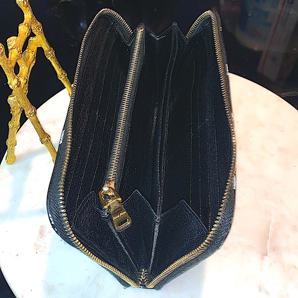 MIU MIU ZIPPY WALLET ART MADRES PRINT NERO MOONS CRESCENT MOON - Picture 9 of 14